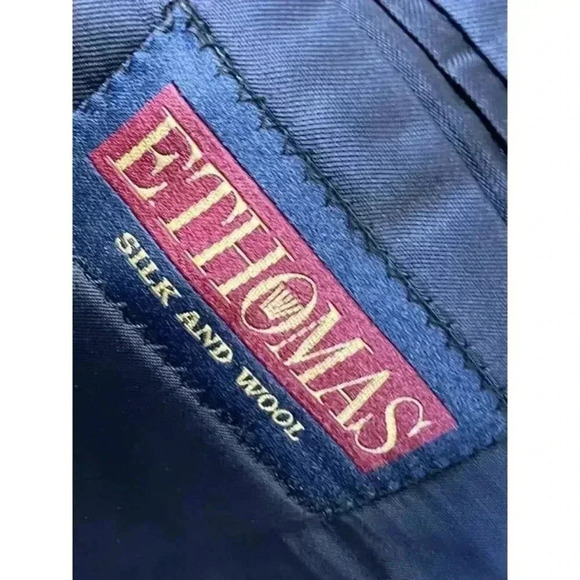 Adolfo Italy E. Thomas Silk Wool Sport Suit Jacket Blazer Men 44R - Picture 3 of 6